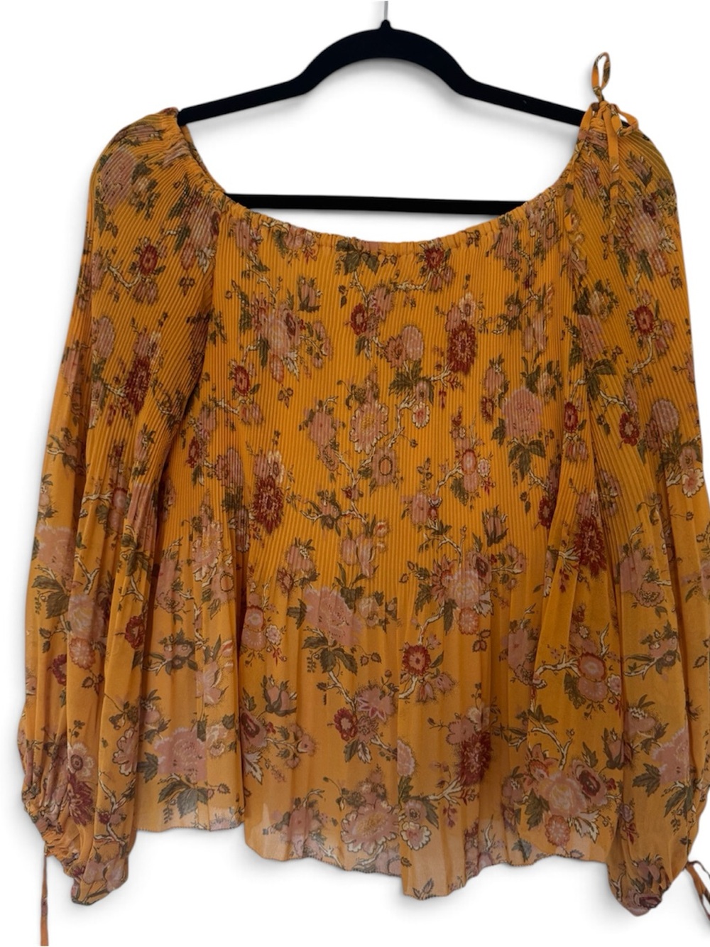 Aritzia Wilfred Talence Pleated Floral Garden Blouse - Picture 2 of 7